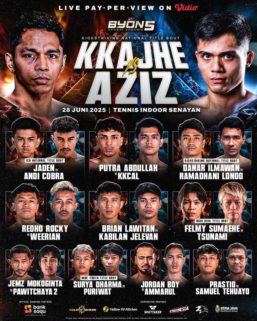 Pertarungan utama mempertemukan Jekson “Kkajhe” Karmela melawan Aziz “The Crauzer” Calim untuk memperebutkan sabuk Kickstriking National Title.