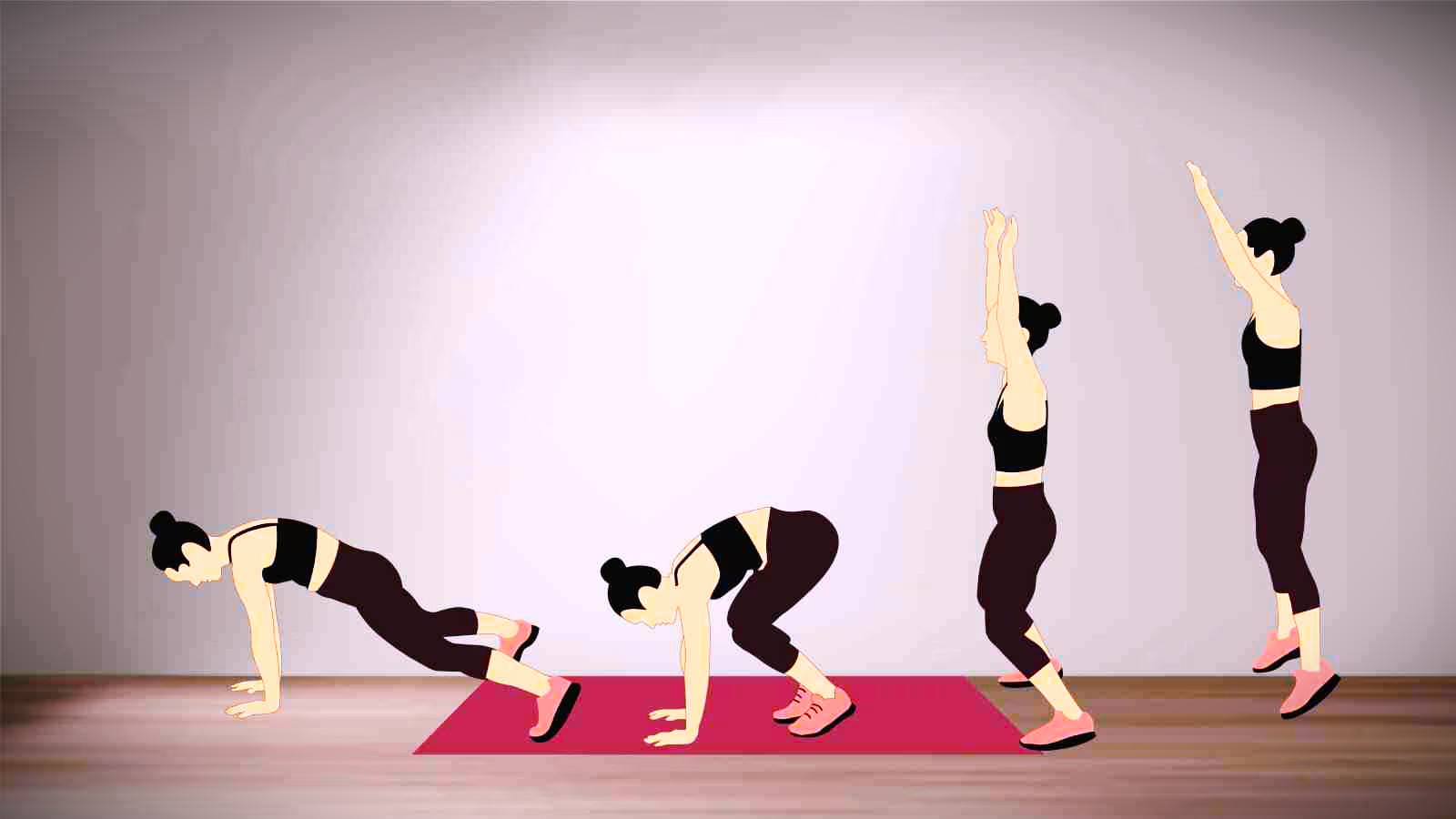 Burpees sebagai latihan untuk membakar lemak di rumah