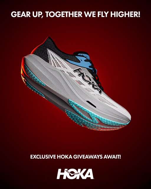 Di sini, pelari bisa mencoba Rocket X3 – sepatu balap andalan HOKA – dan menikmati penawaran spesial hanya untuk peserta Maybank Marathon 2025.