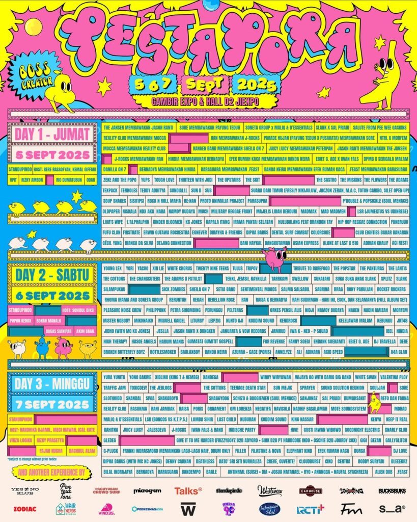 Pestapora 2025 tetap digelar dan dimulai lebih pagi (Instagram/pestapora)