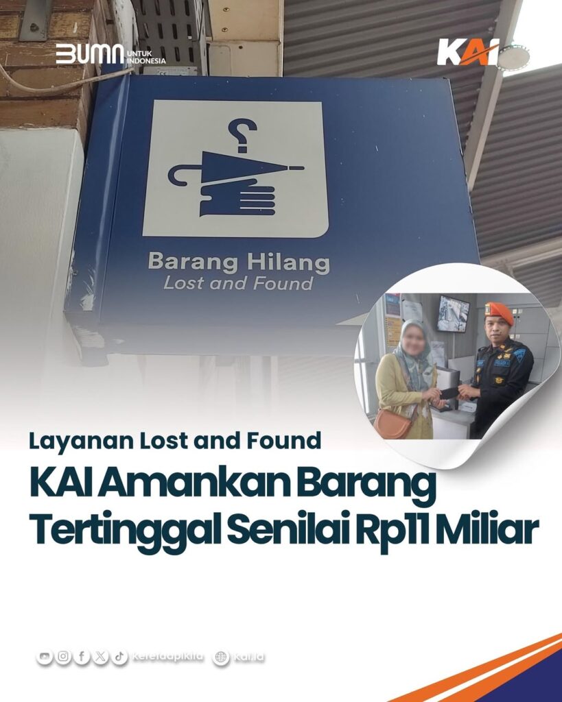KAI mencatat pada 2024 telah berhasil mengamankan barang tertinggal senilai Rp11 miliar.