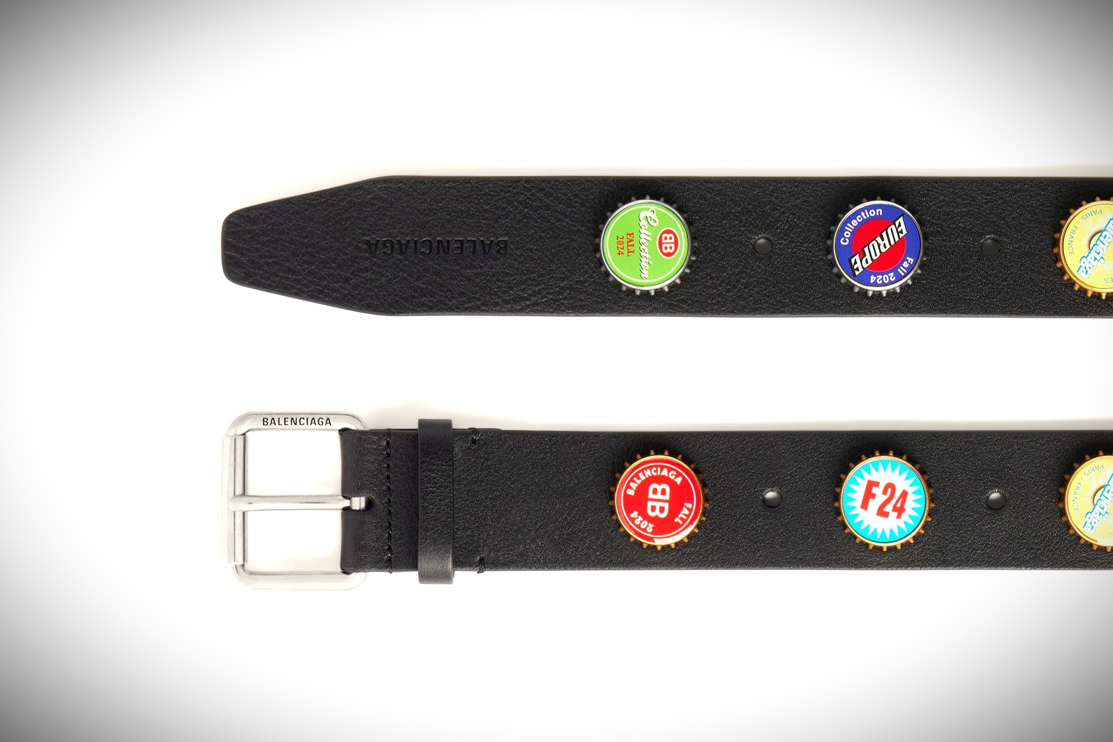 Balenciaga Men’s Bottle Caps Belt in Black