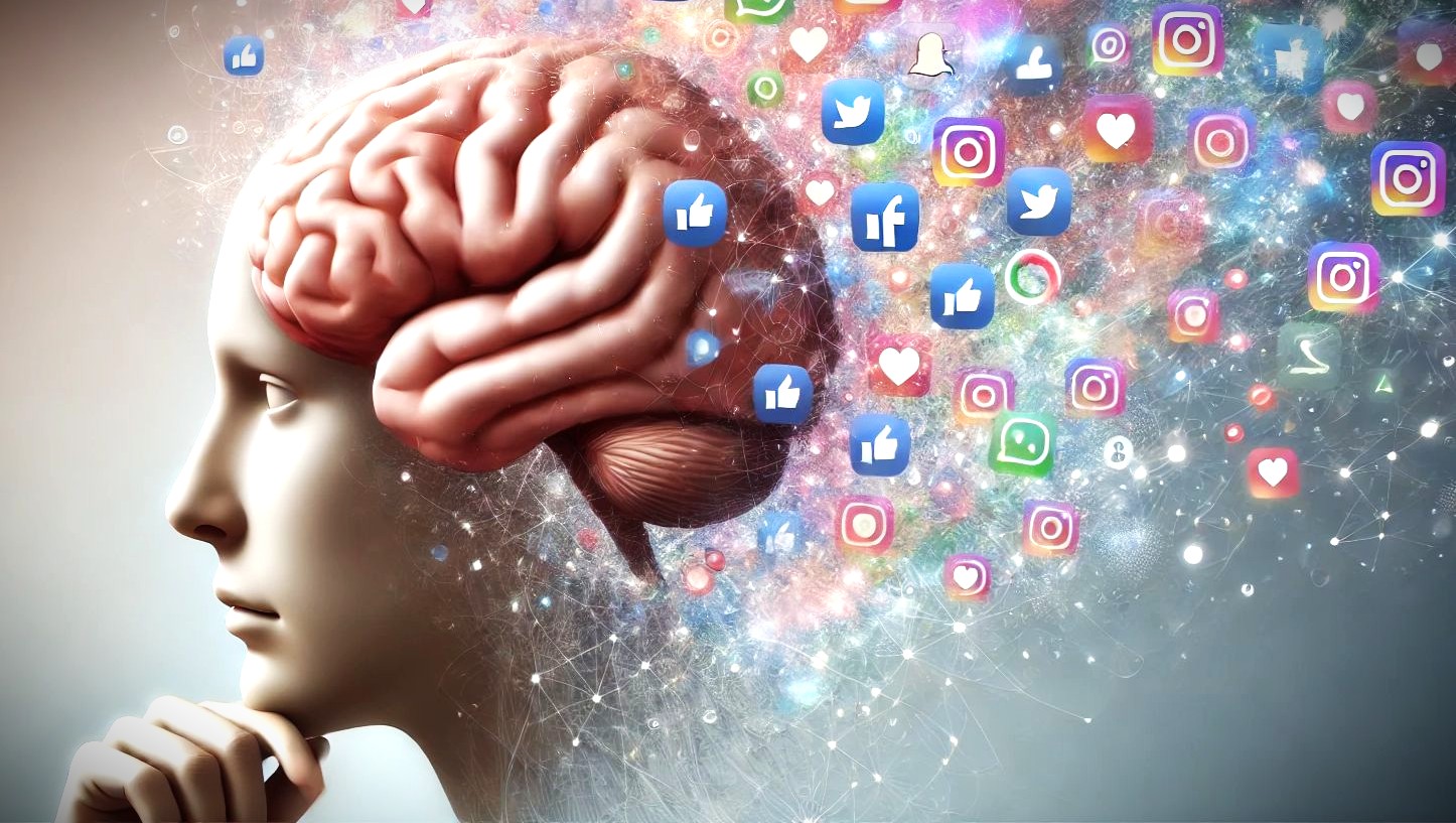 Ilustrasi brainrot karena media sosial